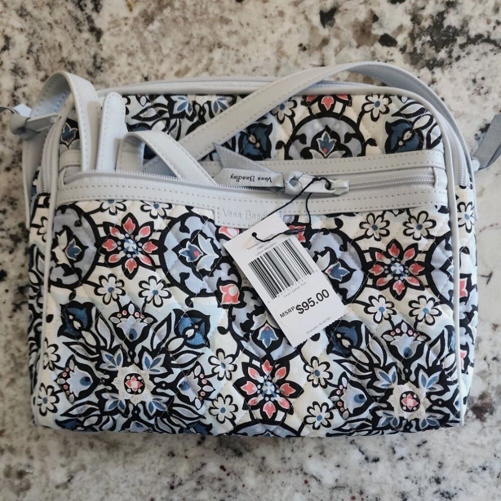 NEW Vera Bradley Trimmed Crossbody Bag in Lisbon Medallion